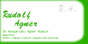 rudolf agner business card